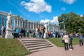 People near The Catherine Palace. Tsarskoye Selo, Saint-Petersburg, Russia Royalty Free Stock Photo